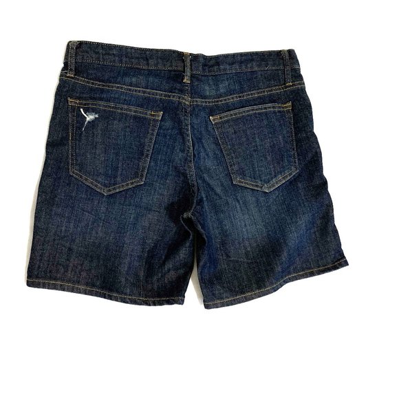 GAP Jean Shorts Dark Wash 4" Cuffed Size 6 - Picture 4 of 9